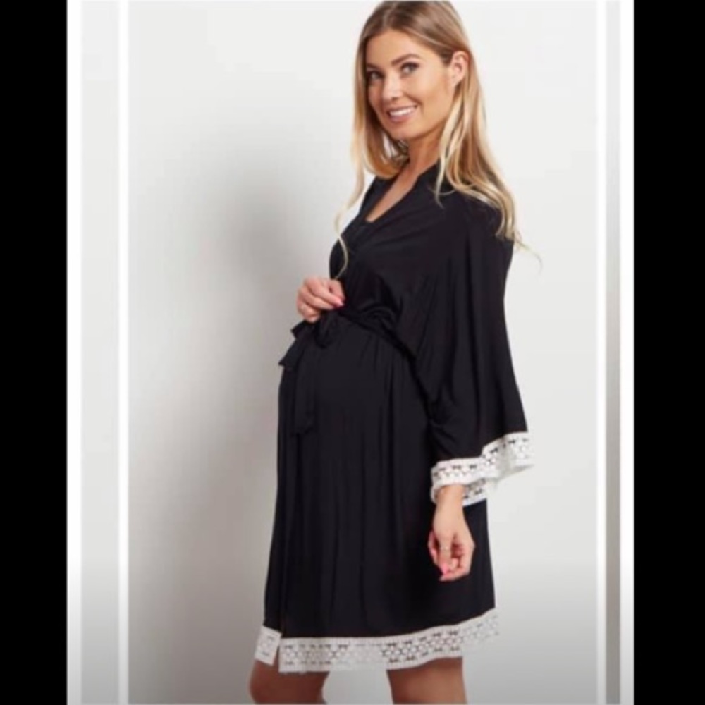 Black pinkblush maternity/delivery robe